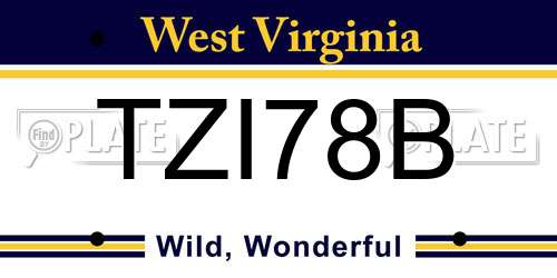 TZI78B West Virginia License Plate