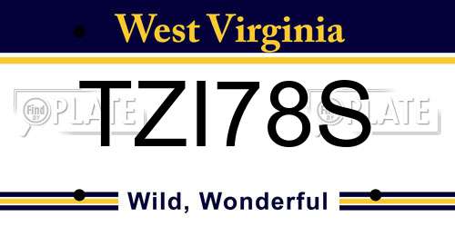 TZI78S West Virginia License Plate