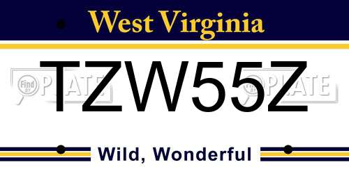 TZW55Z West Virginia License Plate