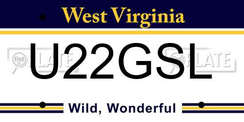 U22GSL West Virginia License Plate
