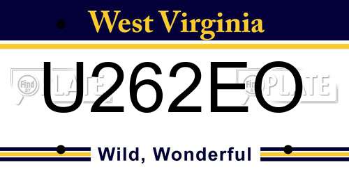 U262EO West Virginia License Plate