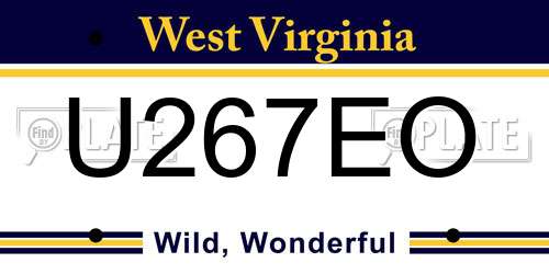 U267EO West Virginia License Plate