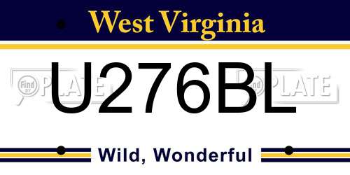 U276BL West Virginia License Plate