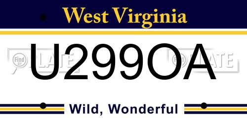 U299OA West Virginia License Plate