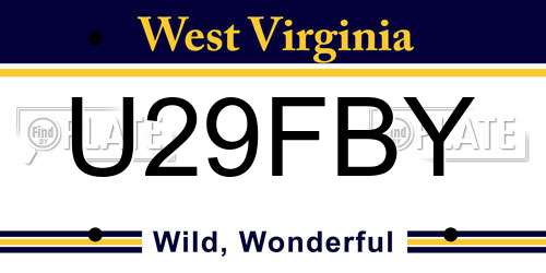 U29FBY West Virginia License Plate