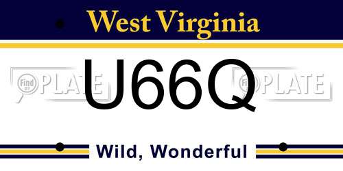 U66Q West Virginia License Plate