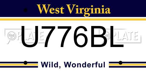 U776BL West Virginia License Plate
