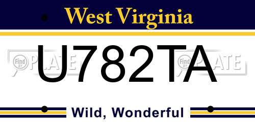 U782TA West Virginia License Plate