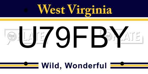 U79FBY West Virginia License Plate