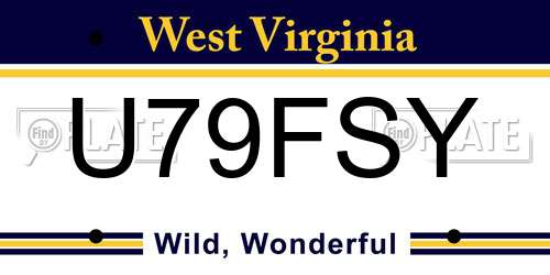 U79FSY West Virginia License Plate