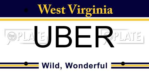 UBER West Virginia License Plate