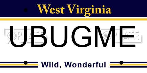 UBUGME West Virginia License Plate