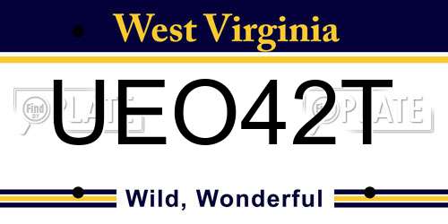 UEO42T West Virginia License Plate