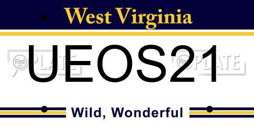 UEOS21 West Virginia License Plate