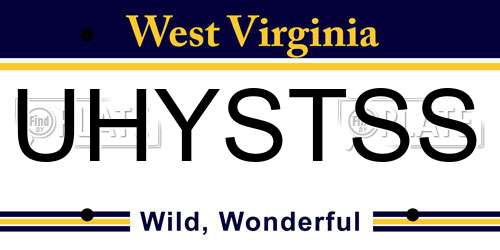 UHYSTSS West Virginia License Plate