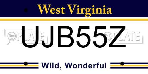 UJB55Z West Virginia License Plate