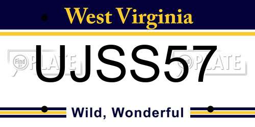 UJSS57 West Virginia License Plate