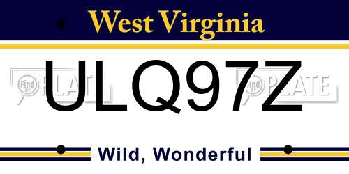 ULQ97Z West Virginia License Plate