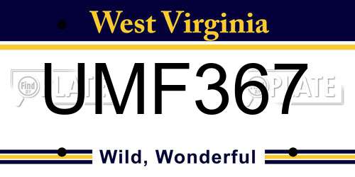 UMF367 West Virginia License Plate