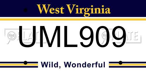UML909 West Virginia License Plate