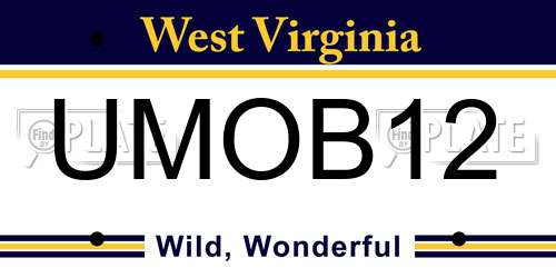 UMOB12 West Virginia License Plate