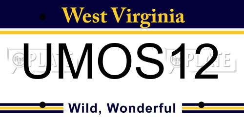 UMOS12 West Virginia License Plate