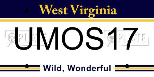 UMOS17 West Virginia License Plate