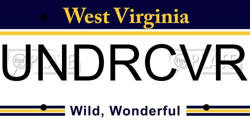 UNDRCVR West Virginia License Plate