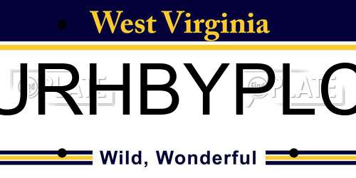 URHBYPLC West Virginia License Plate