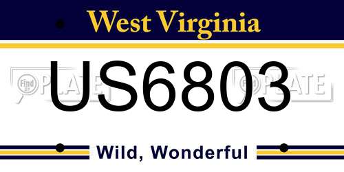 US6803 West Virginia License Plate