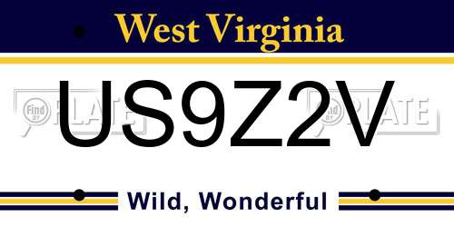 US9Z2V West Virginia License Plate
