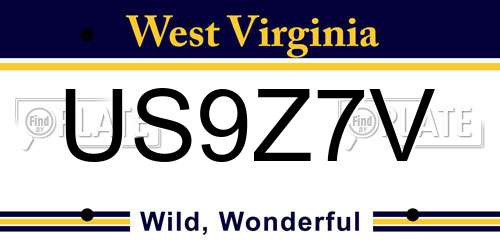 US9Z7V West Virginia License Plate