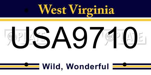 USA9710 West Virginia License Plate