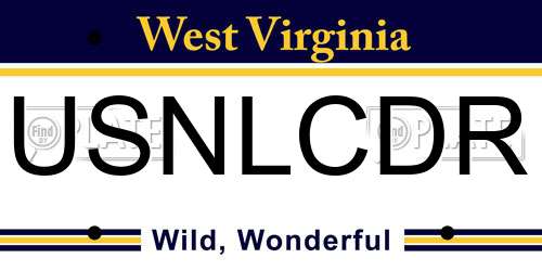 USNLCDR West Virginia License Plate
