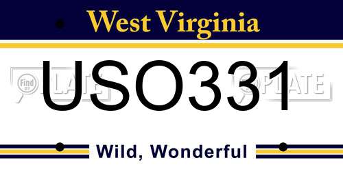 USO331 West Virginia License Plate