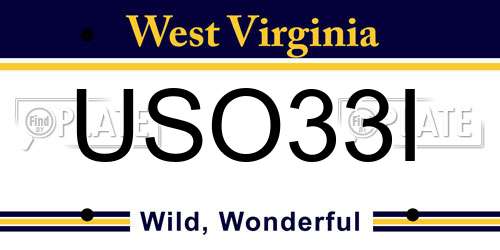USO33I West Virginia License Plate