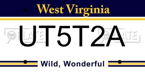 UT5T2A West Virginia License Plate