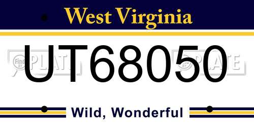 UT68050 West Virginia License Plate