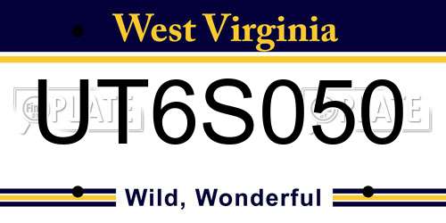 UT6S050 West Virginia License Plate