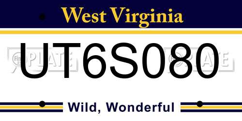 UT6S080 West Virginia License Plate