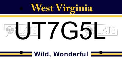 UT7G5L West Virginia License Plate
