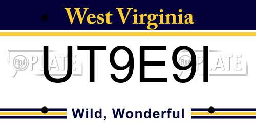 UT9E9I West Virginia License Plate