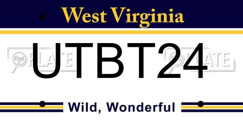 UTBT24 West Virginia License Plate