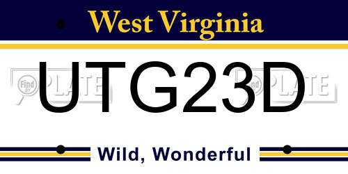 UTG23D West Virginia License Plate
