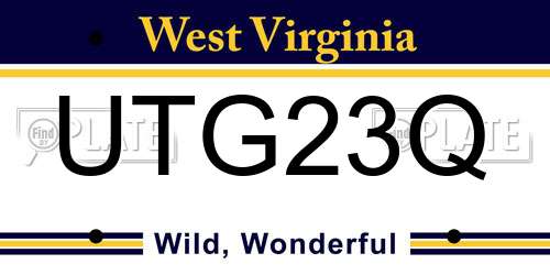 UTG23Q West Virginia License Plate