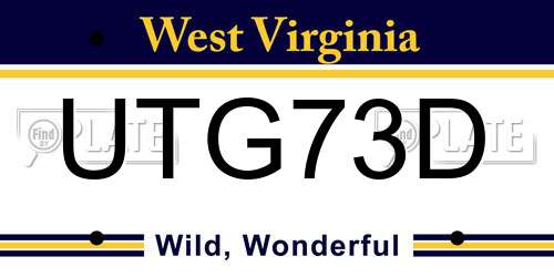 UTG73D West Virginia License Plate