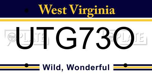 UTG73O West Virginia License Plate