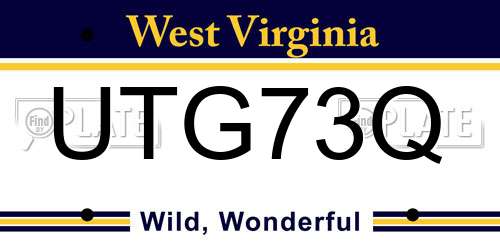 UTG73Q West Virginia License Plate