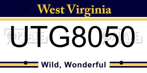 UTG8050 West Virginia License Plate