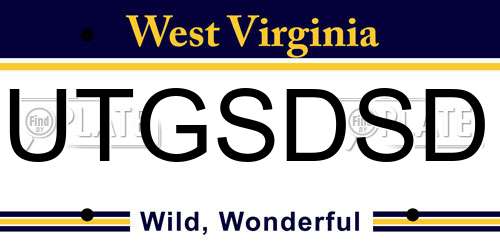 UTGSDSD West Virginia License Plate